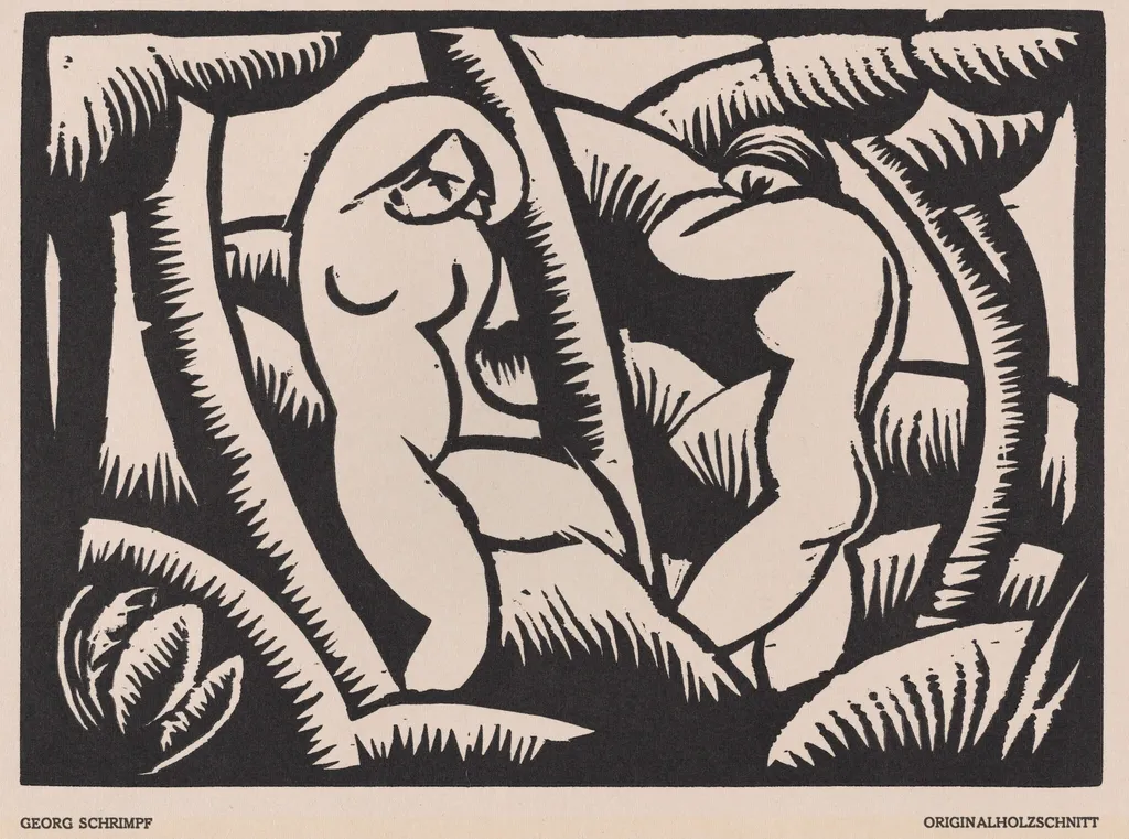 Nude IX, by Georg Schrimpf, ink, 1918