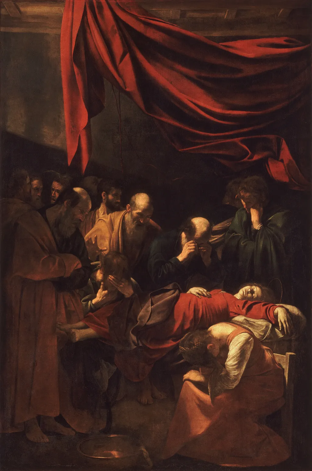 Death of the Virgin, by Caravaggio, oil, 1603