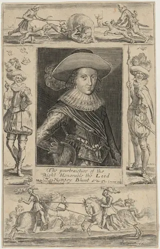 Mountjoy Blount, First Earl of Newport, by Martin Droeshout, ink, 1610