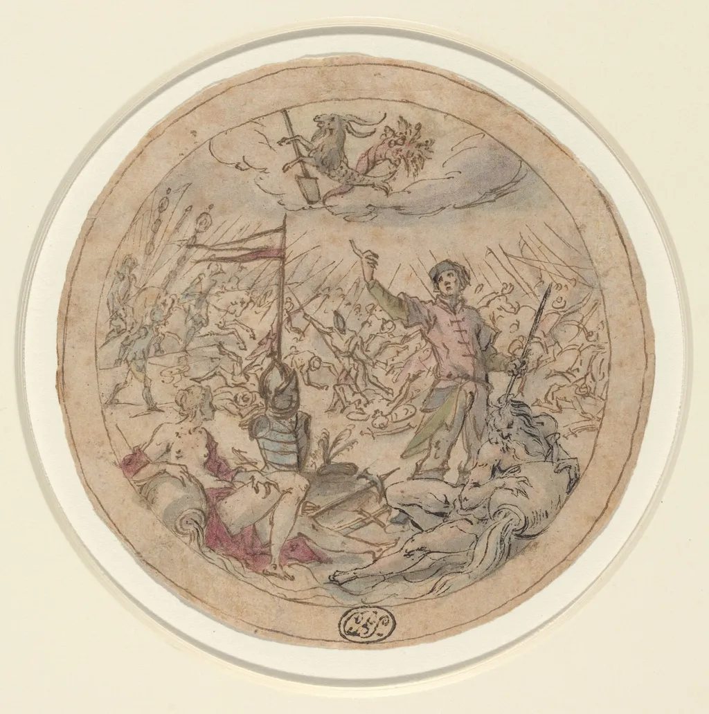Allegory on the Turkish Wars, by Hans von Aachen, ink, 1600