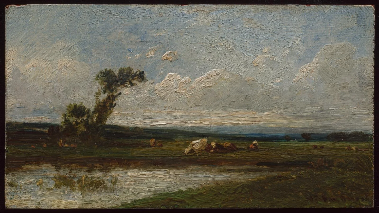 Water Meadows and Cattle, detail