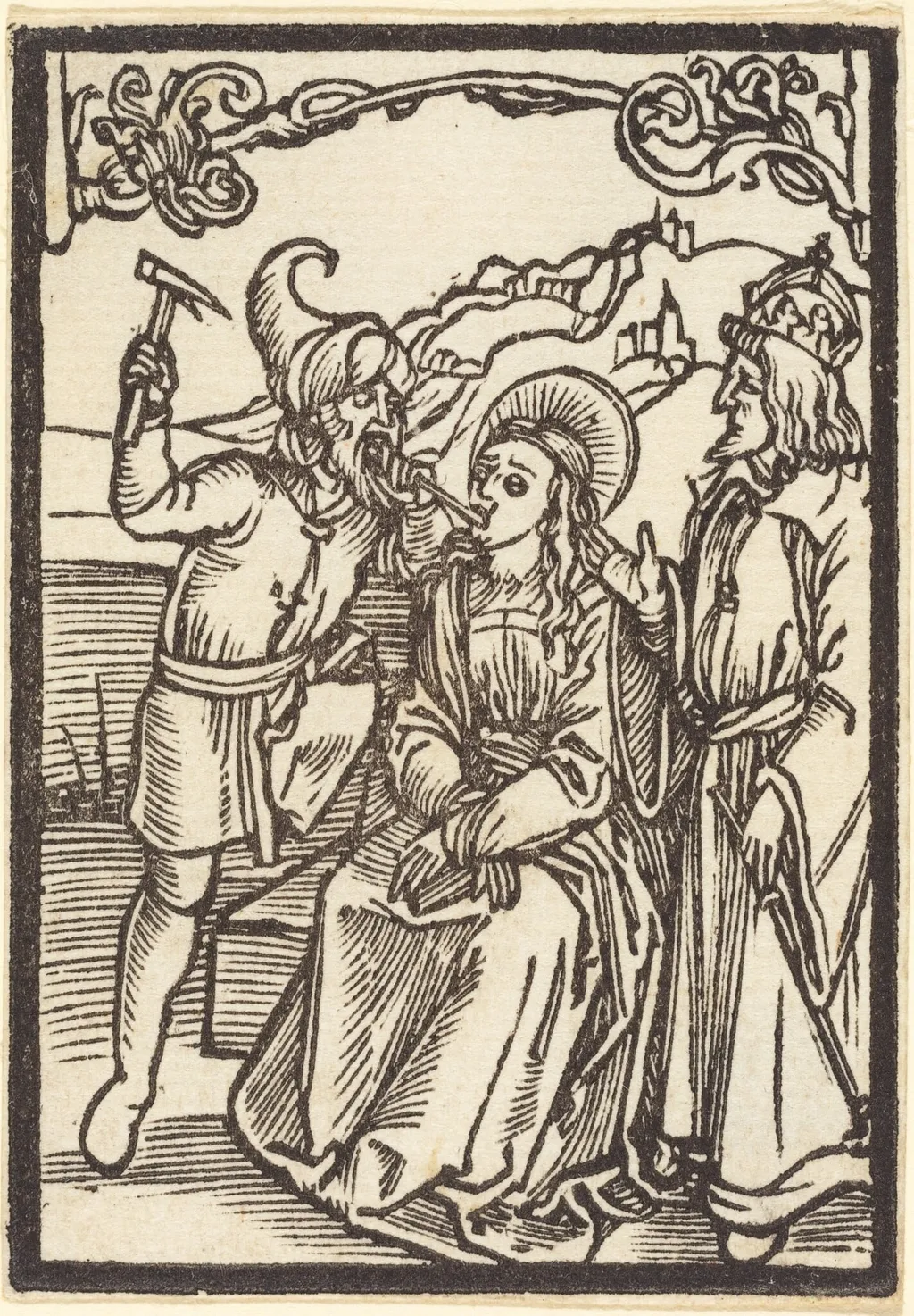 Saint Apollonia, by Albrecht Dürer, ink, 1500
