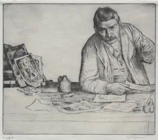 Self-Portrait - "The Etcher", by William Strang, 1897