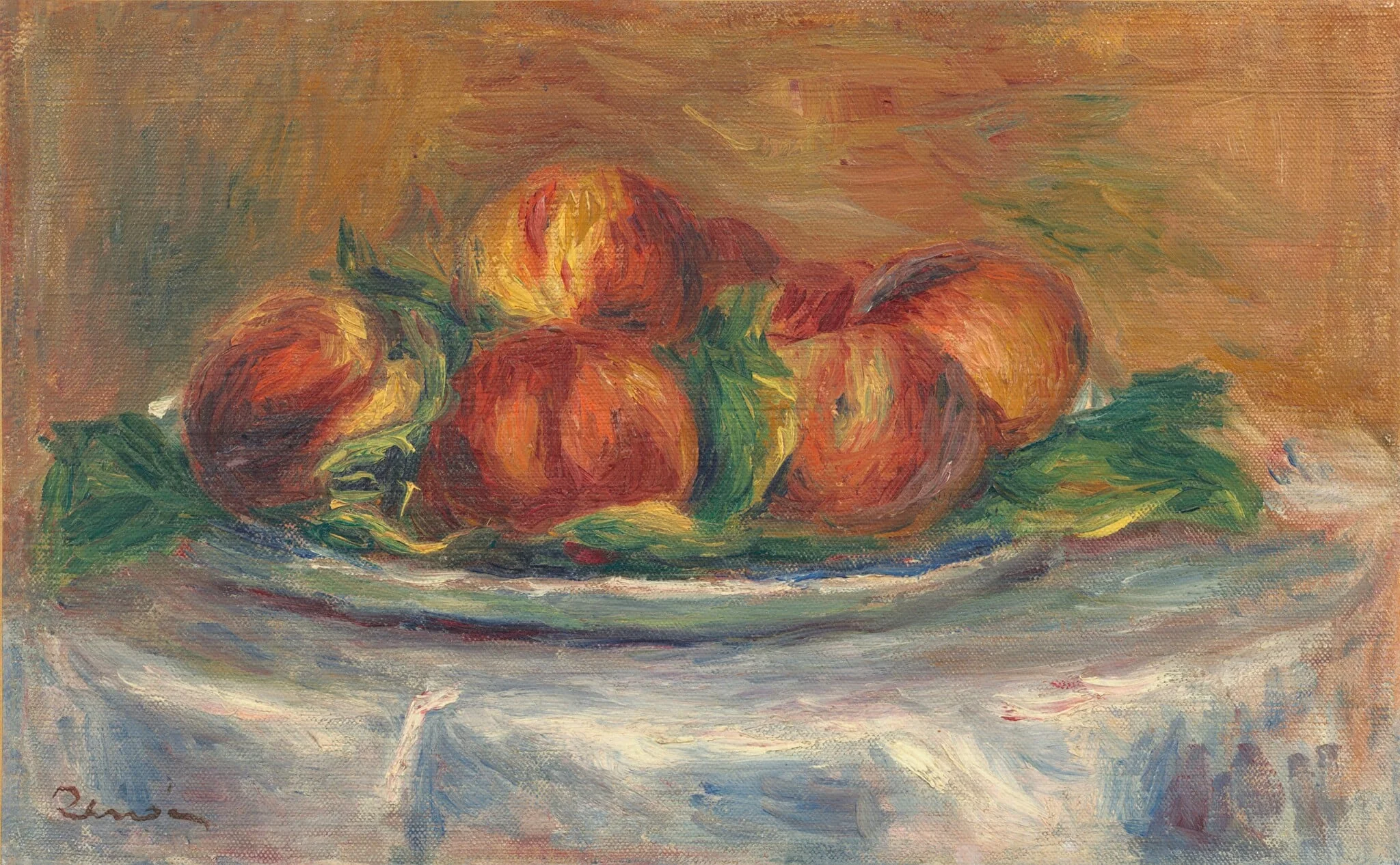 Peaches on a Plate, detail