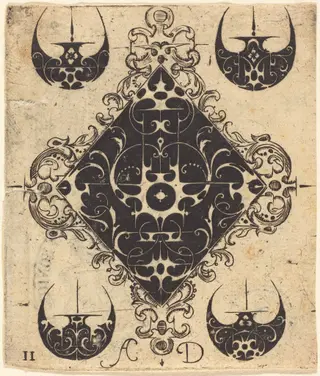 Ornament, by Master AD, ink, 1564