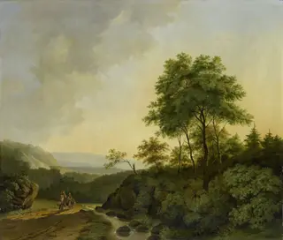 View in the Harz Mountains, by Cornelis François Roos, oil, 1840