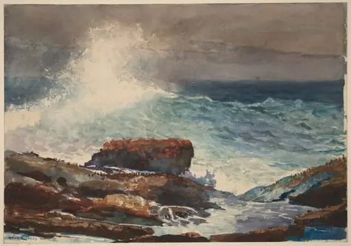 Incoming Tide, Scarboro, Maine, by Winslow Homer, watercolor, 1883
