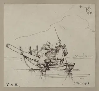 A Tanka boat in shallow water, by George Chinnery, 10