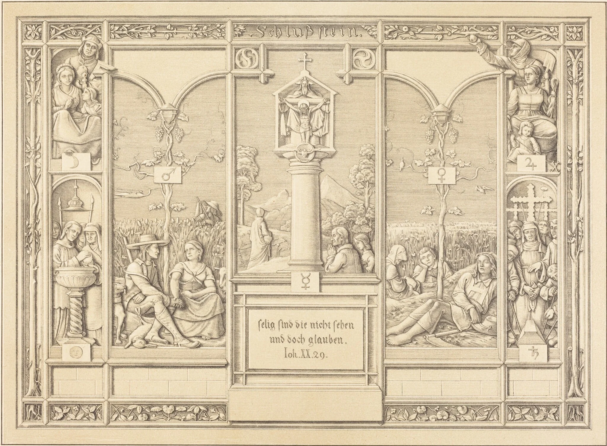 Tailpiece: Selig sind die nicht sehen und doch glauben (Blessed are those who do not, detail
