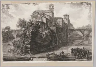 Views of Rome:  The The Isola Tiberina, by Giovanni Battista Piranesi, 1775