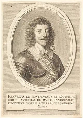 Henri II, Duke of Montmorency, by Claude Mellan, ink, 1661