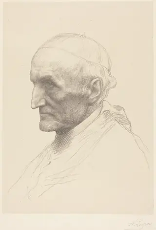 Cardinal Manning, 2nd plate, by Alphonse Legros, ink, 1874
