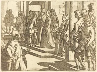 The Betrothal of Margaret of Austria to Philip III, King of Spain, by Raffaello Schiaminossi, ink, 1612