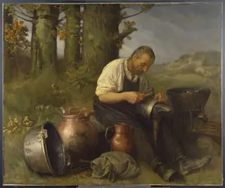 The Tinker, by Alphonse Legros, oil, 1874