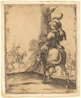 The Falconer, by Jacques Callot, ink, 1617