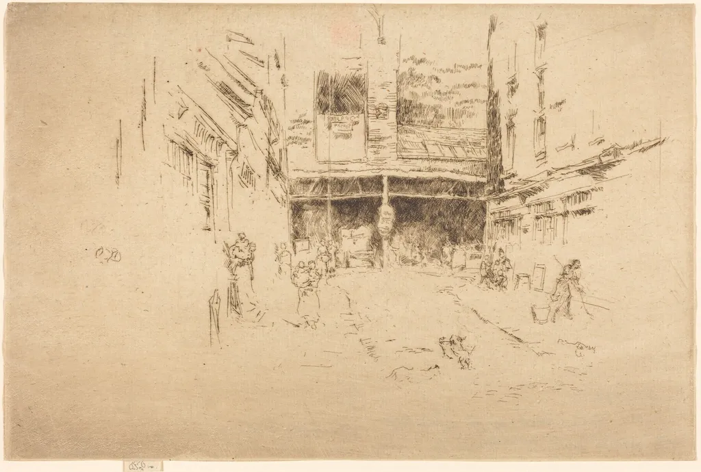 Clothes Exchange, No.I, by James McNeill Whistler, ink, 1887