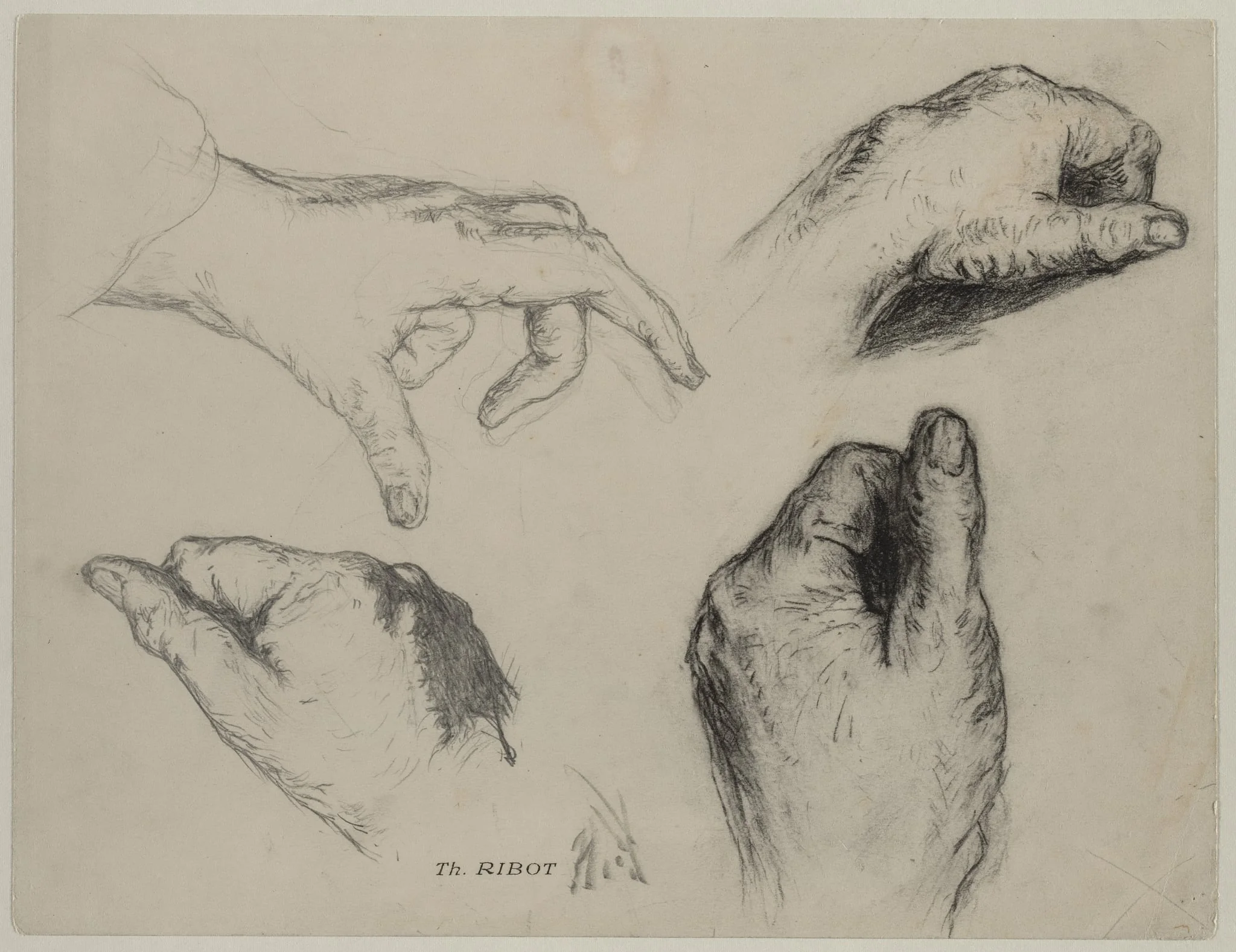 Study of Hands (recto), detail