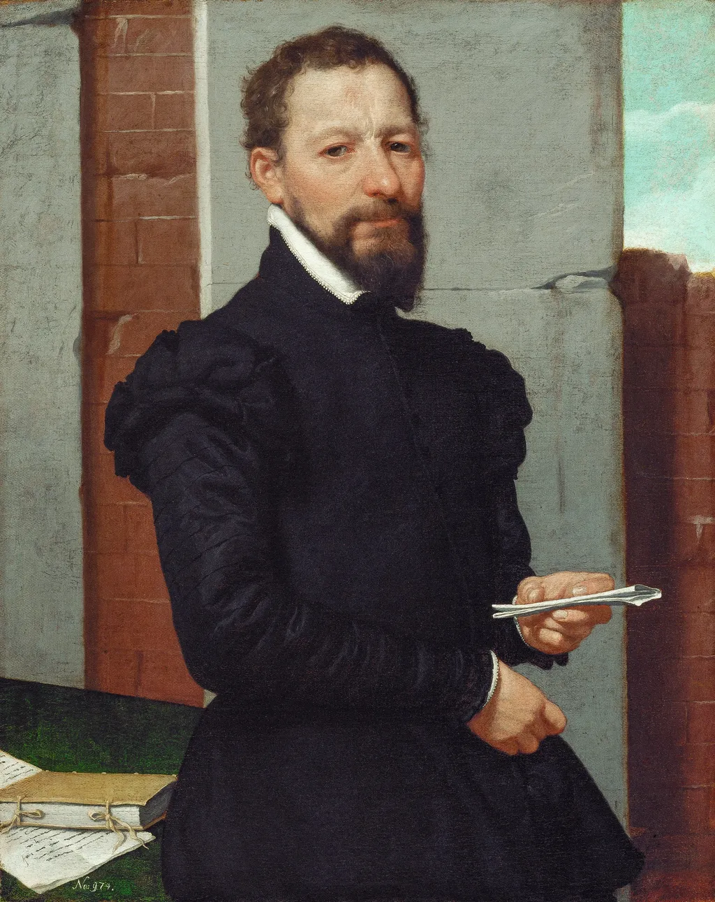 The Orator Giovan Pietro Maffeis (?) (1533-1603), by Giovanni Battista Moroni, oil, 1563