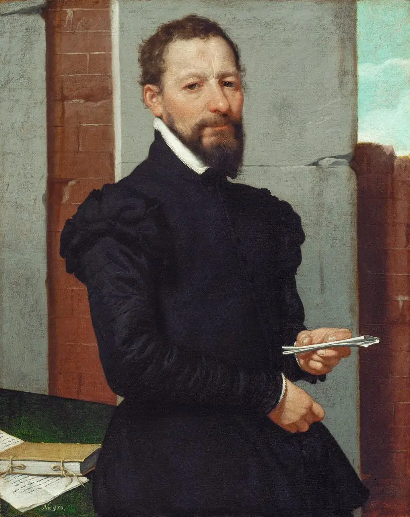 The Orator Giovan Pietro Maffeis (?) (1533-1603), by Giovanni Battista Moroni, oil, 1563