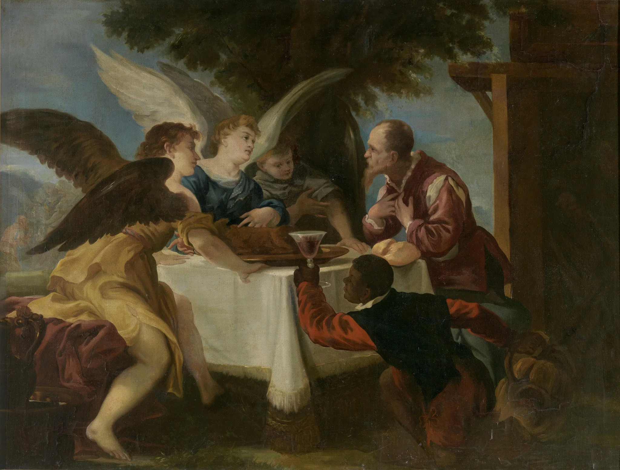 Abraham y los tres ángeles, detail