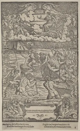 Moon, by Gabriele Giolito de' Ferrara, ink, 1534