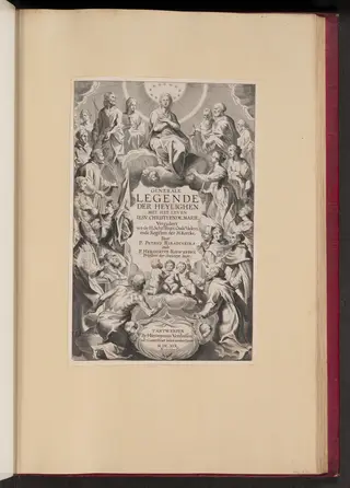 Title Page for Pedro de Ribadineira and Heribert Rosweyde, Generale Legende der Heylighen, by Jan III Collaert, ink, 1619