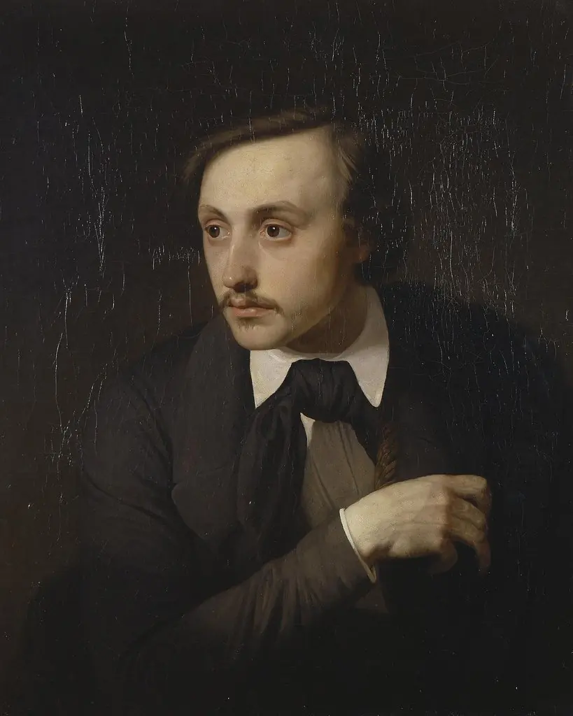 Portrait of the Artist Ivan Sokolov, by Yakov Kapkov, oil, 1849