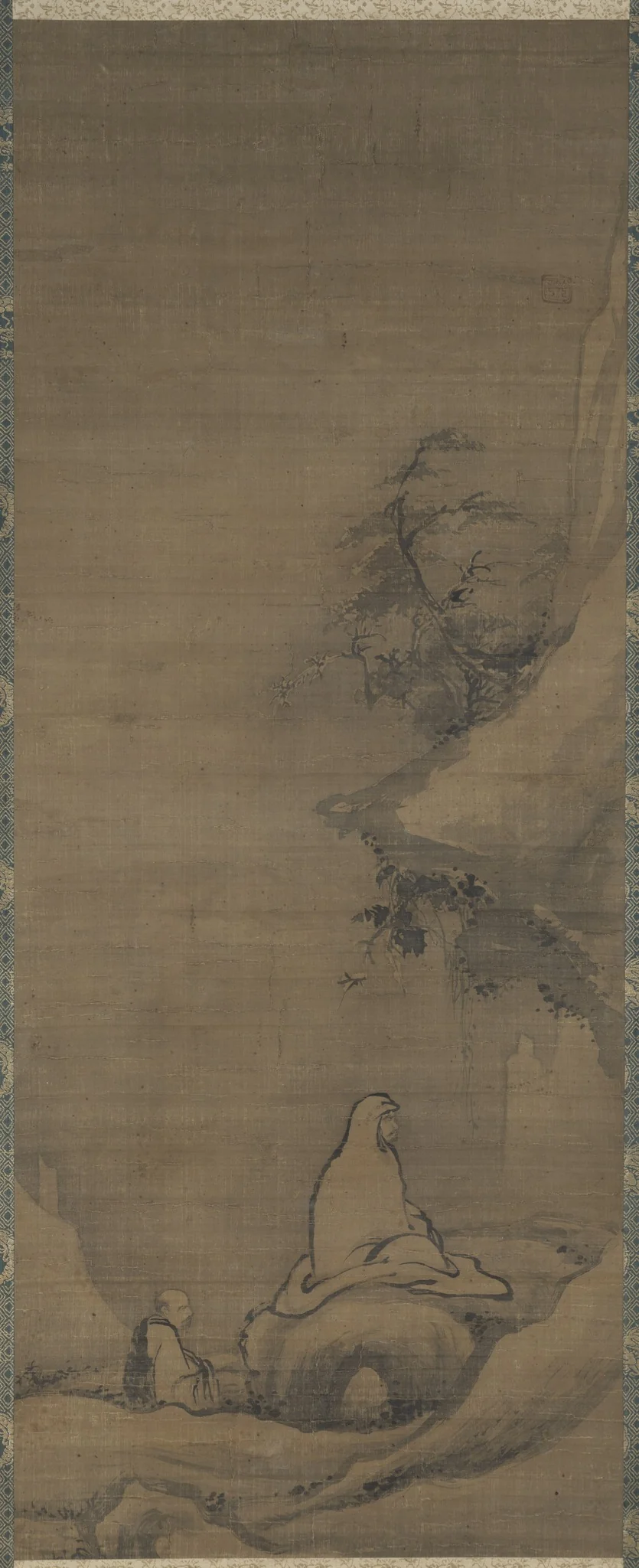 Bodhidharma Meditating Facing a Cliff, detail