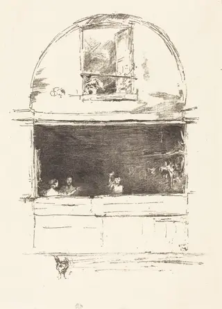 The Forge, Passage du Dragon, by James McNeill Whistler, ink, 1894