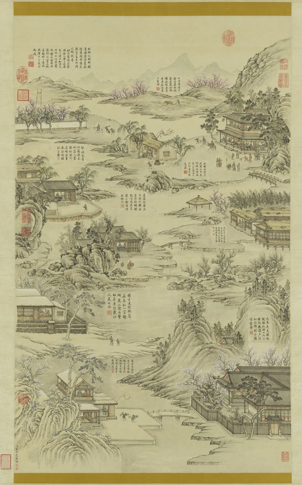 清董邦達九陽消寒　軸, by Dong Bangda, unspecified, 1744