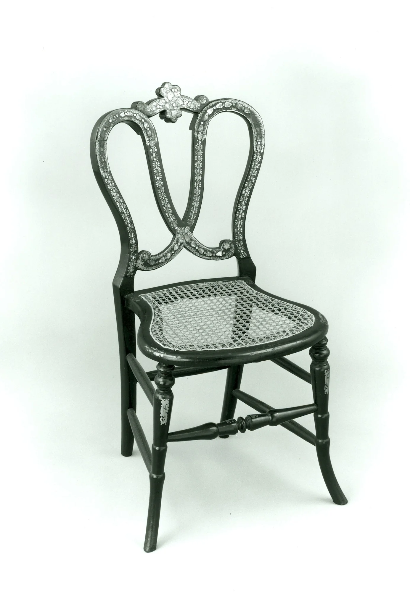 Papier-mâchè side chair, detail