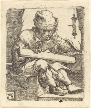 The Pensive Carpenter, by Albrecht Altdorfer, ink, 1525