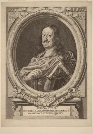 Ferdinando II, Grand Duke of Tuscany, by Adriaen Haelwegh, ink, 1691