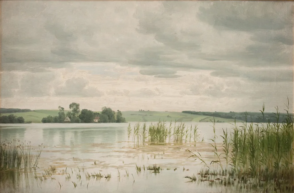 Esrom sø, by Vilhelm Groth, oil, 1890