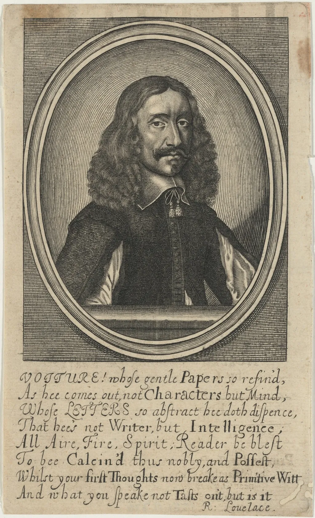 Vincent Voiture, by William Faithorne, ink, 1670