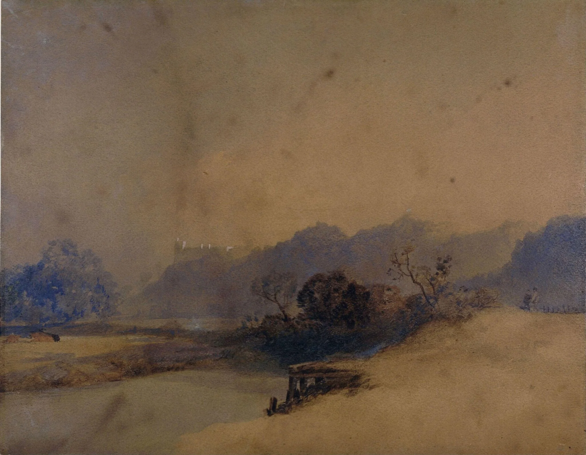 Distant view of Arundel Castle, detail