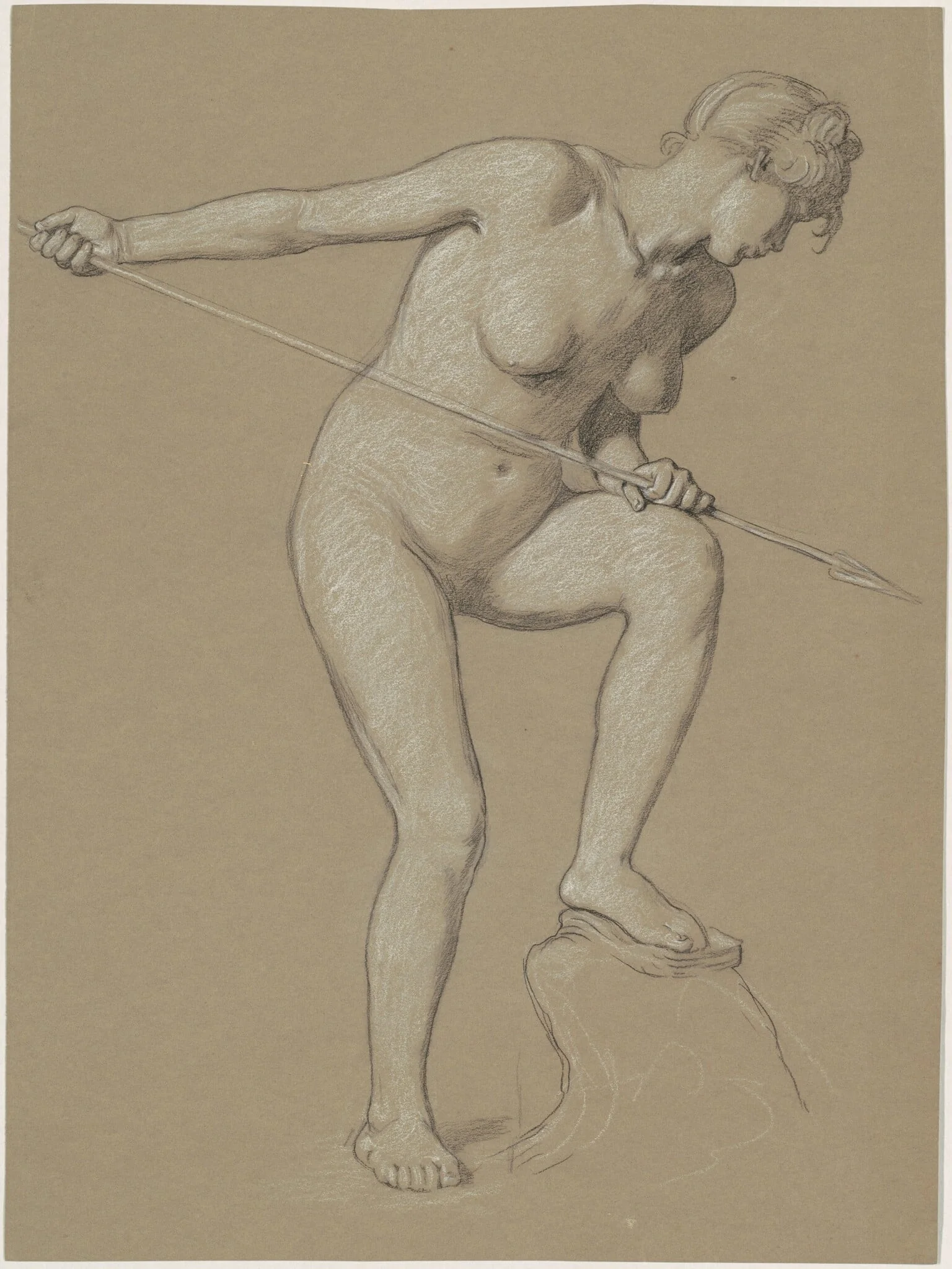 Girl Spearing Dolphin, detail