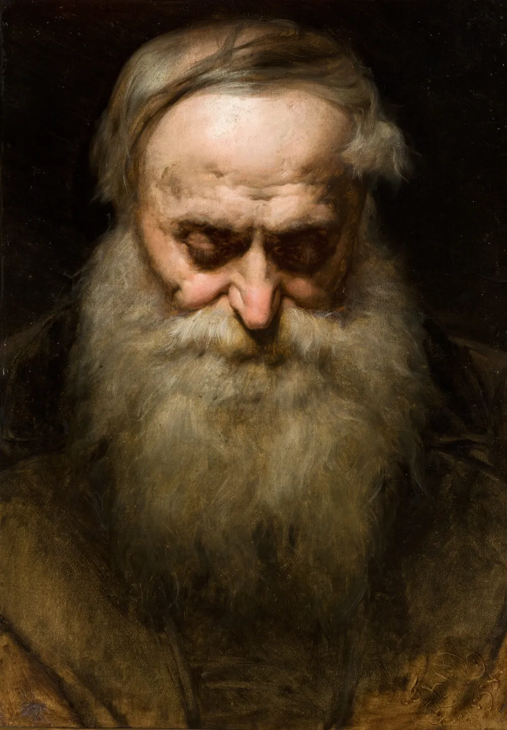Head of an Old Man with a Grey Beard, by Jan Matejko, oil, 1858