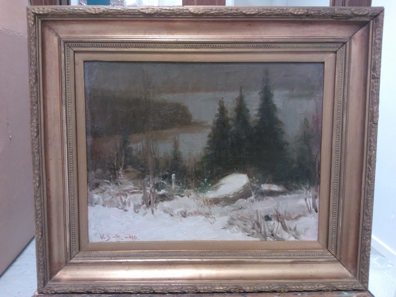 Talvinen järvi, detail