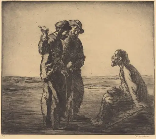 Three Companions (Les trois compagnons), by Théophile Alexandre Steinlen, ink, 1912