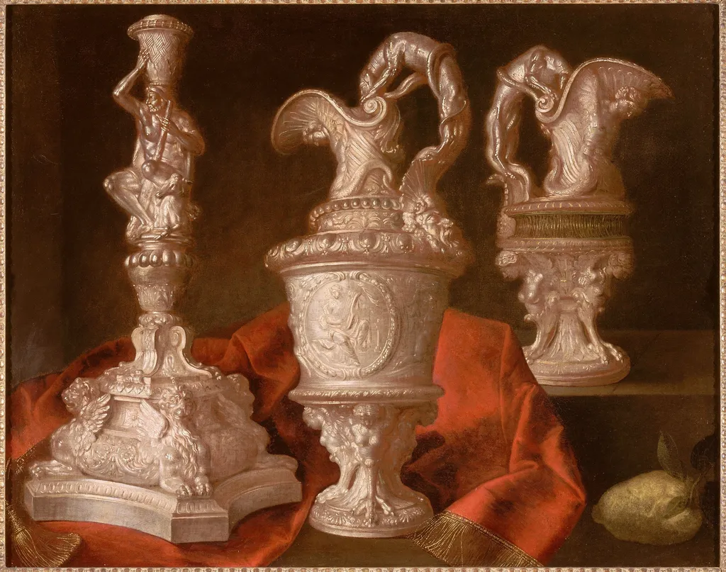 Still life with silver torch, by Meiffren Conte, oil, 1600