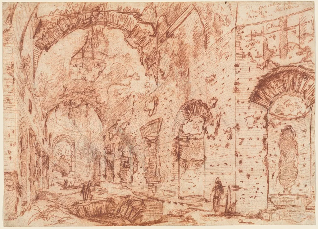 The "Canopus" of the Villa Adriana at Tivoli, by Giovanni Battista Piranesi, chalk, 1776