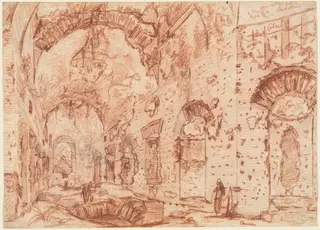 The "Canopus" of the Villa Adriana at Tivoli, by Giovanni Battista Piranesi, chalk, 1776