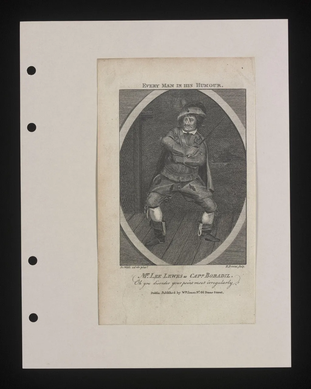 Mr Lee Lewes as Capt. Bobadil, by H. Brocas, 1750