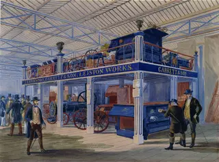 The Stand for Garrett and Sons, Leiston Works, by Edwin Thomas Dolby, watercolor, 1851