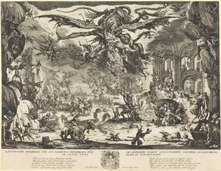 The Temptation of Saint Anthony [second version], by Jacques Callot, ink, 1635