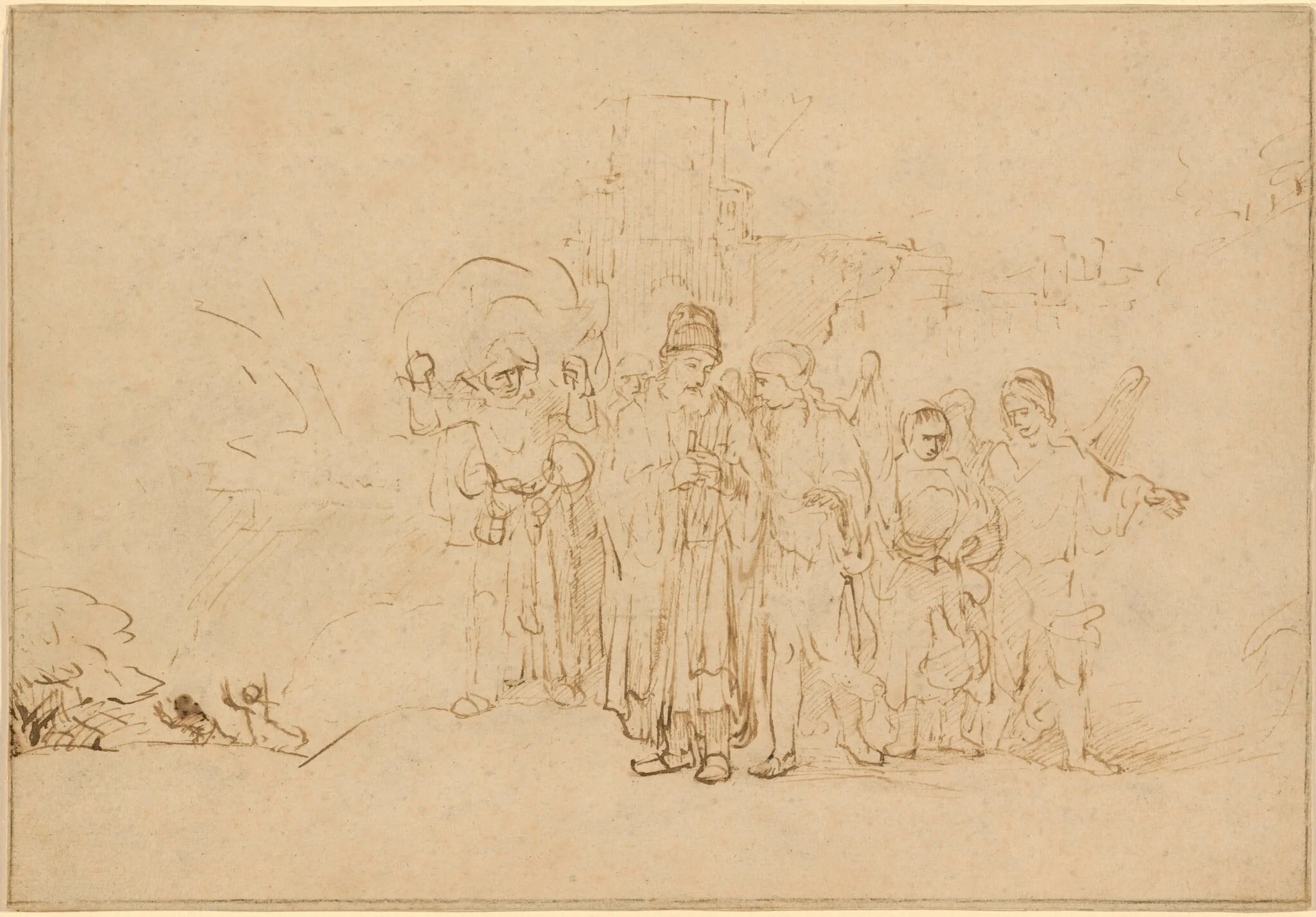 Lot and His Family Leaving Sodom, detail