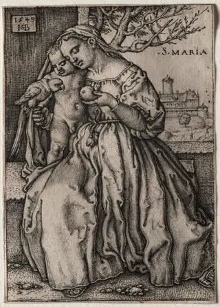 Virgin and Child with Parrot, by Sebald Beham, 1549
