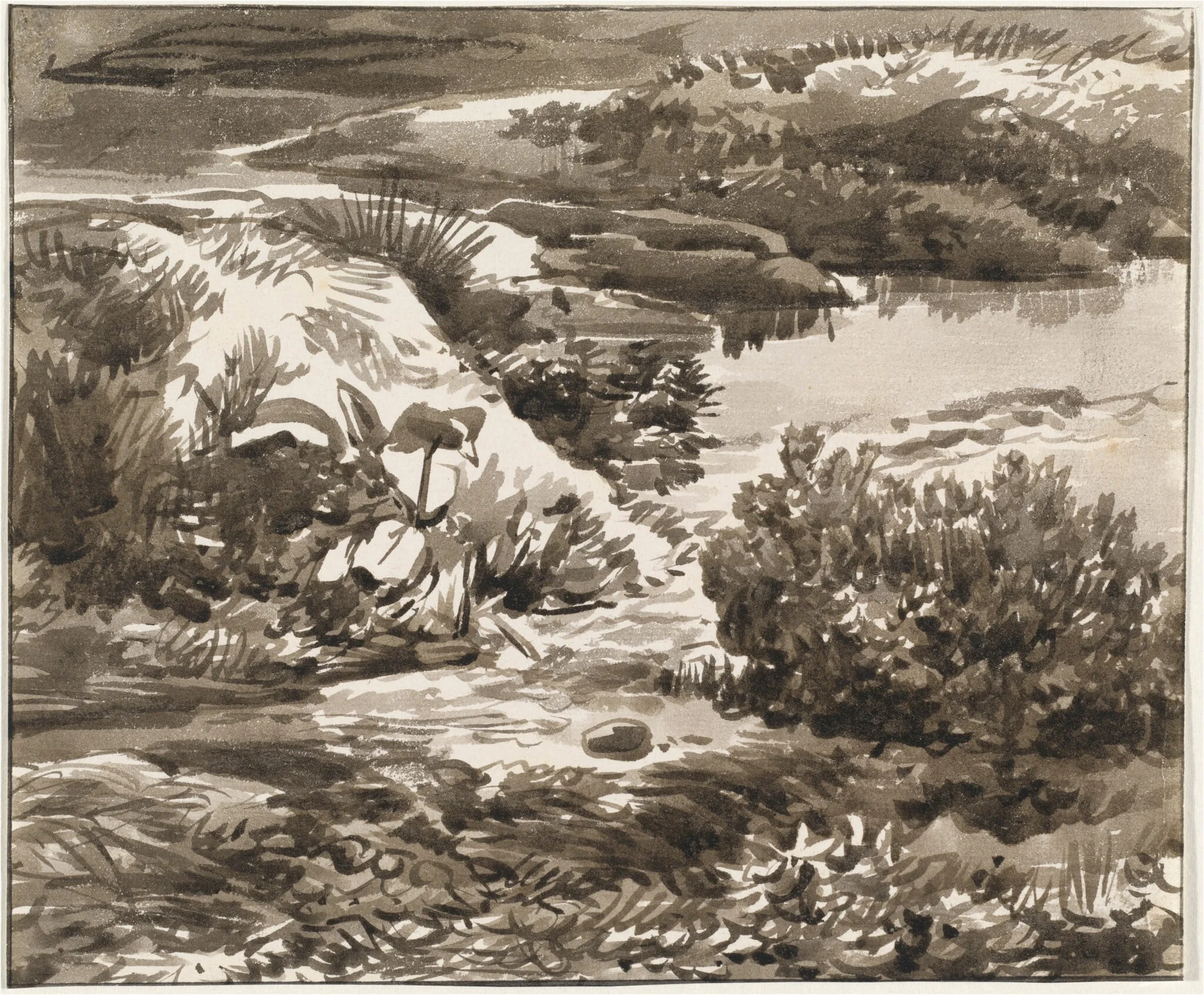 Corner of a Meadow with a Stream, detail