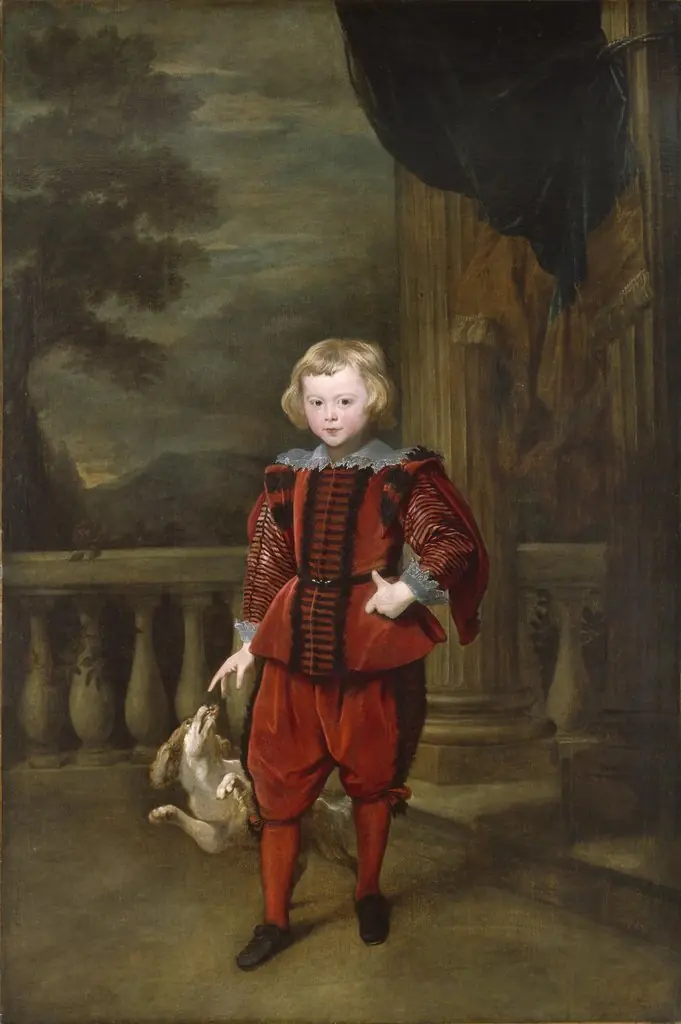 A Boy Standing on a Terrace, by Anthony van Dyck, oil, 1625